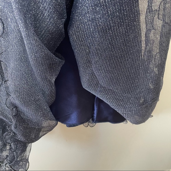 NWT Couture Princess White Satin and Blue Sparkle Formal Party Dress Sz: Girls 5 - Picture 7 of 12